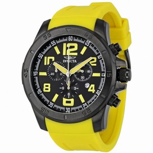 Invicta II Diver Chronograph Black Dial Yellow Silicone Strap Men's Watch 1918