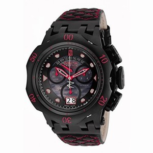 Invicta Jason Taylor Chronograph Black Dial Black and Red Leather Men's Watch 17183