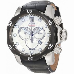 Invicta Jason Taylor Chronograph Silver Dial Black Leather Men's Watch 12962