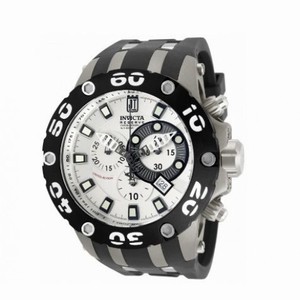 Invicta Jason Taylor Chronograph Silver Dial Black Rubber Men's Watch 12948