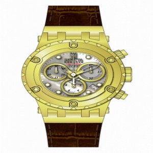Invicta Jason Taylor Chronograph Silver Dial Brown Leather Ladies Watch 14605