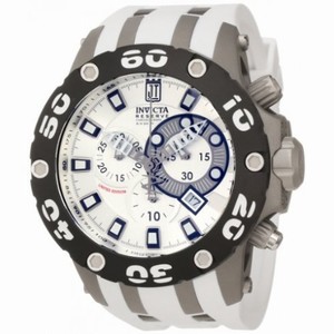 Invicta Jason Taylor Chronograph Silver Dial White Rubber Men's Watch 12947