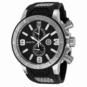 Invicta Jason Taylor GMT Black Dial Stainless Steel Black Rubber Men's Watch 13687