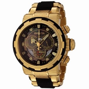 Invicta Jason Taylor  Reserve Chronograph Black Dial Gold-plated Black Polyurethane Men's Watch 6662