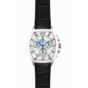 Invicta Jason Taylor Vintage Chronograph Silver Dial Black Leather Men's Watch 14695