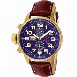 Invicta Lefty Chronograph Blue Dial Gold-tone Stainless Steel Men's Watch 3329
