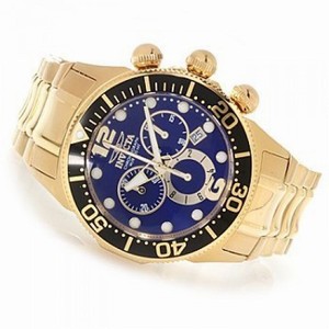 Invicta Lupah Chronograph Blue Dial Gold-tone PVD Stainless Steel Men's Watch 14205
