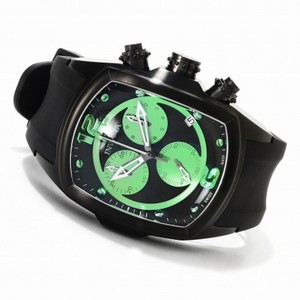 Invicta Lupah Chronograph Green Dial Black Polyurethane Band Men's Watch 14012