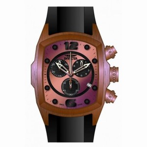 Invicta Lupah Chronograph Rose-tone Dial Black Polyurethane Band Men's Watch 14020