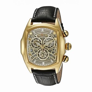 Invicta Lupah Chronograph Silver Dial Black Leather Men's Watch 18840
