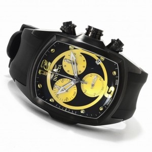 Invicta Lupah Chronograph Yellow Dial Black Polyurethane Band Men's Watch 14013