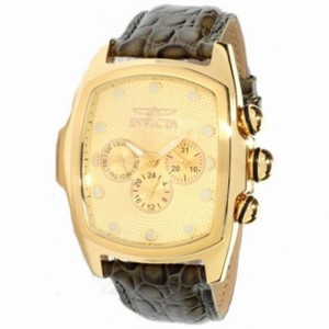 Invicta Lupah Gold Dial Brown Leather Men's Watch 0068