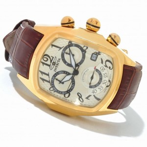 Invicta Lupah Gold Dial Leather Quartz Men's Chrono Watch 13003