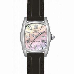 Invicta Lupah Mother of Pearl Dial Black Leather Ladies Watch 20458