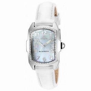 Invicta Lupah Special Edition Mother of Pearl Dial White Leather Ladies Watch 13612