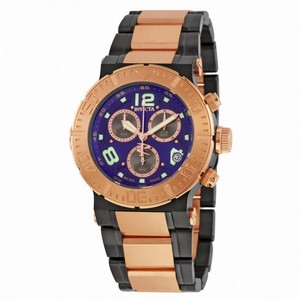 Invicta Men's Reserve Collection Chronograph 18k Rose Gold-Plated and Black Stainless Steel Watch 6765