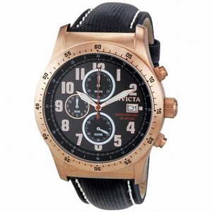 Invicta Military Chronograph Rose Gold-tone Black Dial Men's Watch 1319