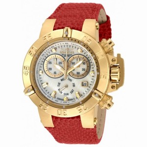 Invicta Mother of Pearl Dial Red Leather Men's Chronograph Watch 18294