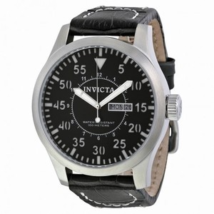 Invicta Outdoor Specialty Black Dial Stainless Steel Leather Men's Watch 11188