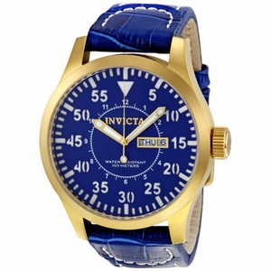 Invicta Outdoor Specialty Blue Dial Stainless Steel Leather Men's Watch 11192