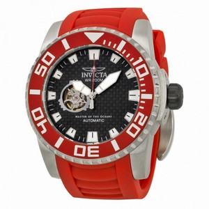 Invicta Pro Diver Automatic Black Dial Red Polyurethane Men's Watch 14681