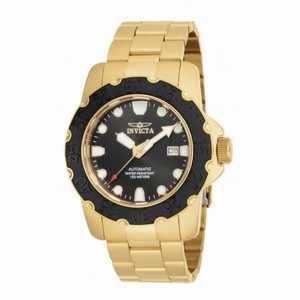 Invicta Pro Diver Automatic Black Dial Yellow Gold-plated Men's Watch 17090