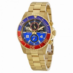 Invicta Pro Diver Black and Blue Dial 18kt Gold-plated Men's Watch 18519