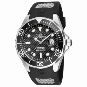 Invicta Pro Diver Black Carbon Dial Black Polyurethane Men's Watch 12558