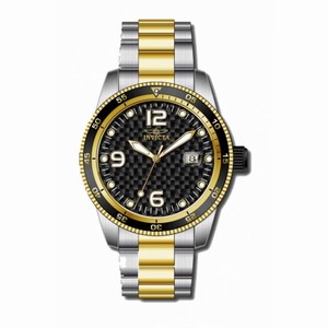 Invicta Pro Diver Black Carbon Fiber Dial Two-tone Gold-tone Stainless Steel Men's Watch 14113