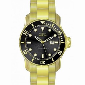 Invicta Pro Diver Black Dial 18kt Gold Ion-plated Men's Watch 15351