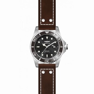 Invicta Pro Diver Black Dial Black Bezel Brown Leather Men's Watch 22069