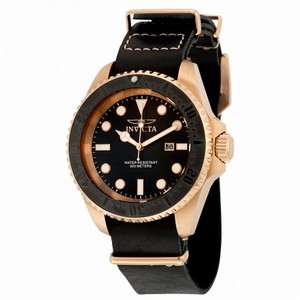 Invicta Pro Diver Black Dial Brown Leather Men's Watch 17582