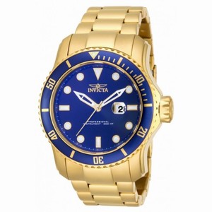 Invicta Pro Diver Blue dial 18kt Gold Ion-plated Men's Watch 15352