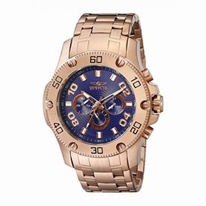 Invicta Pro Diver Multifunction Blue Dial Rose Gold Ion-plated Men's Watch 19229