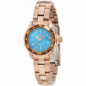 Invicta Pro Diver Blue Dial Rose Gold-Tone Stainless Steel Ladies Watch 11445