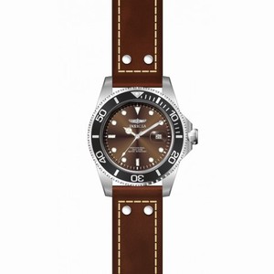 Invicta Pro Diver Brown Dial Black Bezel Brown Leather Men's Watch 22070
