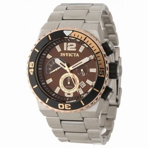 Invicta Pro Diver Brown Dial Stainless Steel Quartz Men's Chrono Watch 12997