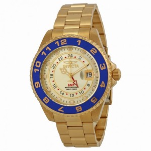 Invicta Pro Diver Champagne Dial Blue Bezel Gold-plated Men's Watch 17153