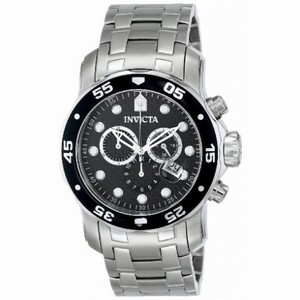 Invicta Pro Diver Chronograph Black Carbon Fiber Dial Stainless Steel Men's Watch 17082