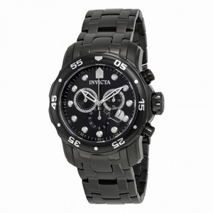 Invicta Pro Diver Chronograph Black Dial Black Ion-plated Men's Watch 0076