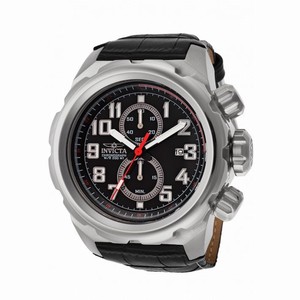 Invicta Pro Diver Chronograph Black Dial Black Leather Men's Watch 15066
