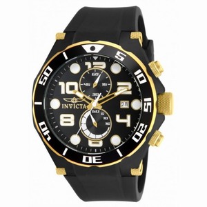 Invicta Pro Diver Chronograph Black Dial Black Polyurethane Men's Watch 15396
