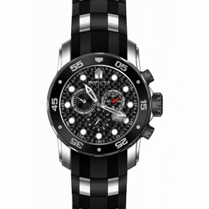 Invicta Pro Diver Chronograph Black Dial Black Polyurethane Men's Watch 17879