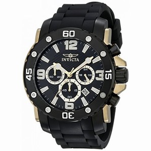 Invicta Pro Diver Chronograph Black Dial Black Polyurethane Men's Watch 18166