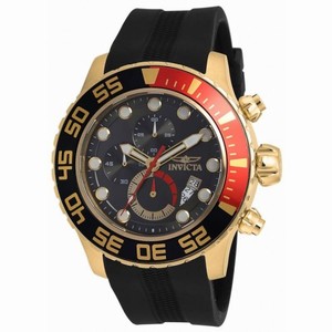 Invicta Pro Diver Chronograph Black Dial Black Polyurethane Men's Watch 19246