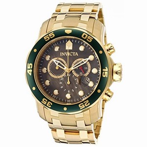 Invicta Pro Diver Chronograph Black Dial Gold Ion-plated Men's Watch 80074