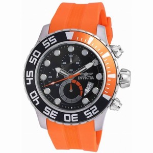 Invicta Pro Diver Chronograph Black Dial Orange Polyurethane Men's Watch 19243