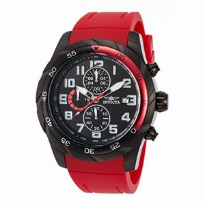 Invicta Pro Diver Chronograph Black Dial Red Polyurethane Men's Watch 21949