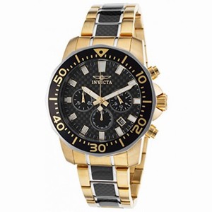 Invicta Pro Diver Chronograph Carbon Fiber Dial Two-tone Men's Watch 17254