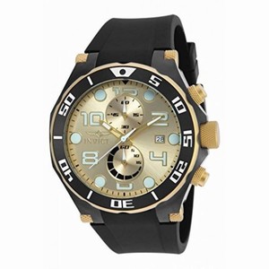 Invicta Pro Diver Chronograph Champagne Dial Black Polyurethane Men's Watch 17815